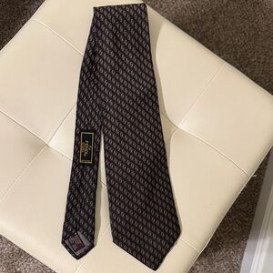 Fendi Brown and Black FF Logo Silk Tie